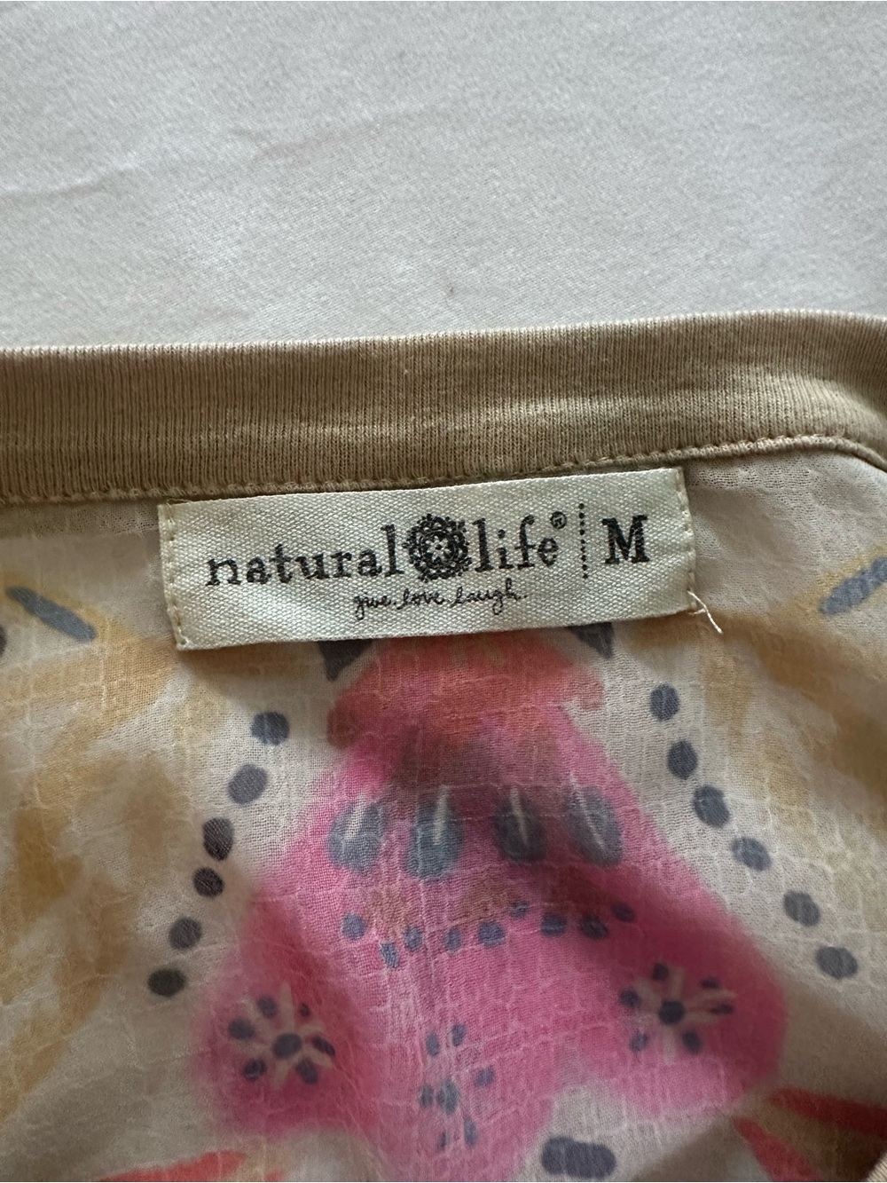 Natural Life Floral Bird Tunic Dress Kimono Sleeve Size Medium - Picture 5 of 5